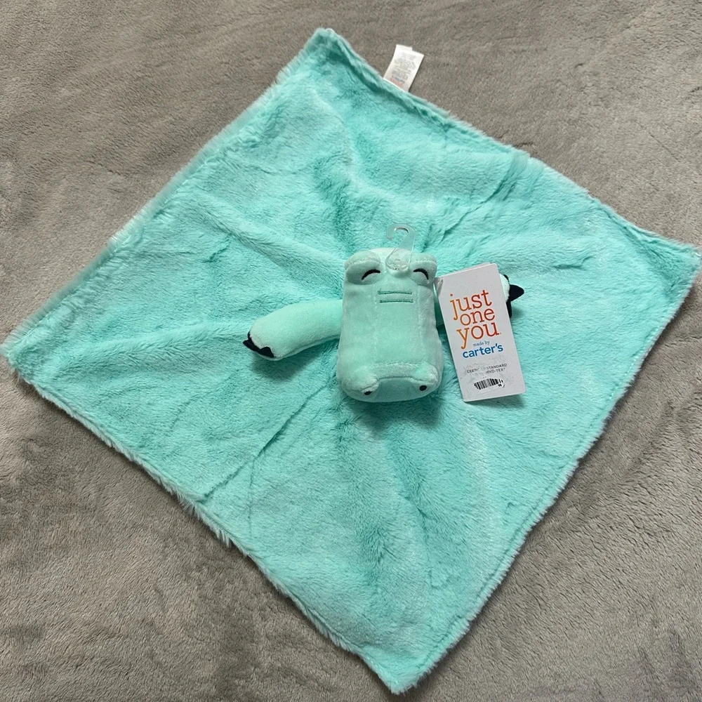 Mint Green Plush Hippo Blanket toy new